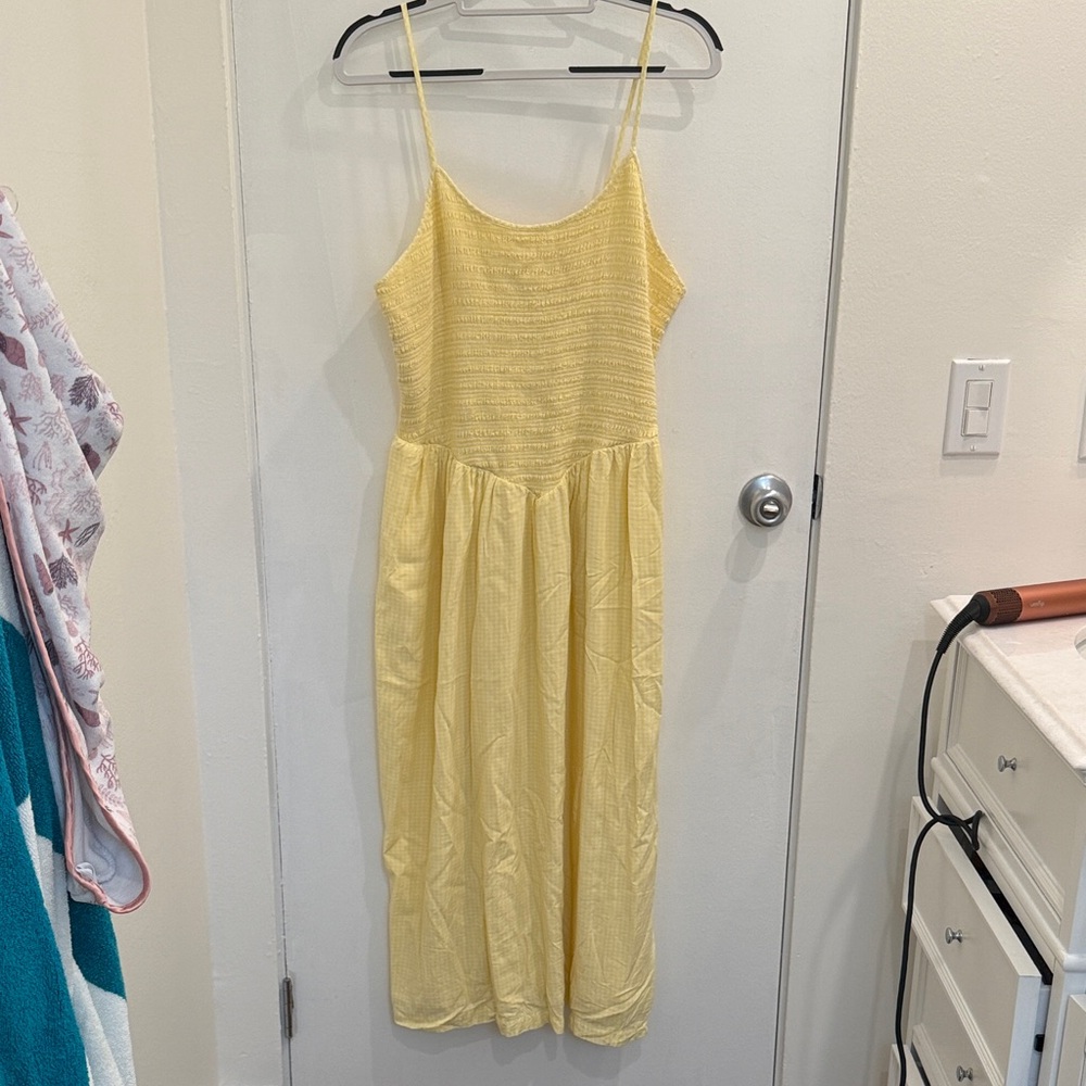 a new day Yellow Smocked Bodice Spaghetti Strap Maxi Dress